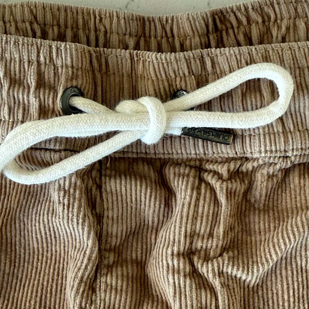 Quiksilver Men's Brown Corduroy Elastic Waist Drawstring Shorts size small - Picture 3 of 6